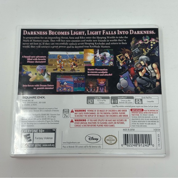 Kingdom Hearts 3D: Dream Drop Distance Nintendo 3DS Complete with Manual Tested - Picture 8 of 12